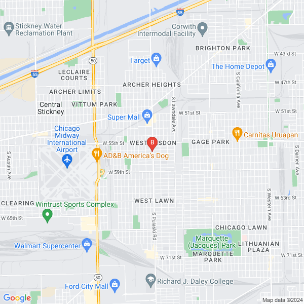 Cary Wintroub Tus Abogados Accidentes location map: 5614 S Pulaski Rd, Chicago, Chicago, Illinois